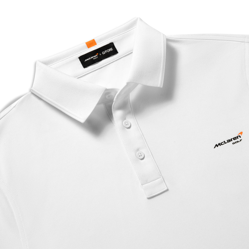 Men's McLaren Golf X G/Fore Solid Pique Polo- White